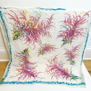 Vibrant Vintage Multi-colored Scarf 29”x29”